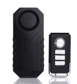 Elecpow Bike Alarm Remote Control Waterproof Electric Bicycle Motorcycle Anti-Theft Alarm Vibration Sensor (Color: Black)