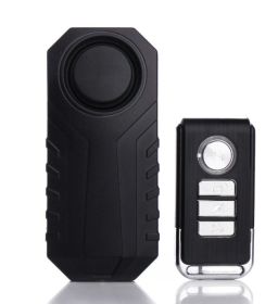 Elecpow Bike Alarm Remote Control Waterproof Electric Bicycle Motorcycle Anti-Theft Alarm Vibration Sensor (Color: Black)