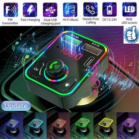 Car MP3 Bluetooth 5.0 Wireless FM Transmitter Adapter 2USB - PD Fast Charger AUX (Option: As shown in the picture)